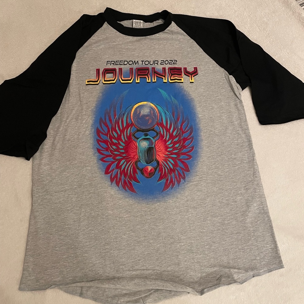 Gray and Black Journey Freedom Tour 2022 Raglan Tee